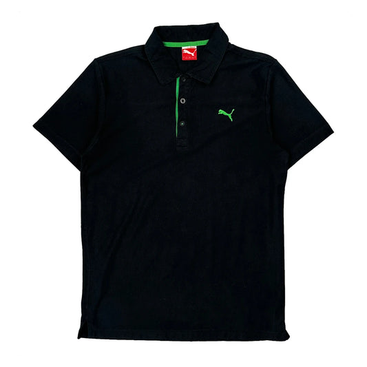 Puma Polo Shirt - Small Black Cotton