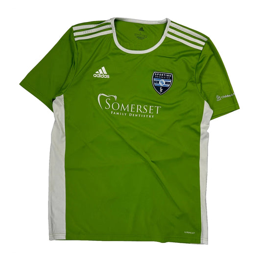 Sporting Adidas Football Shirt - Large Green Polyester