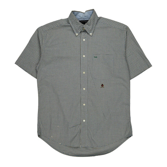 Tommy Hilfiger Checked Short Sleeve Shirt - Small Beige Cotton