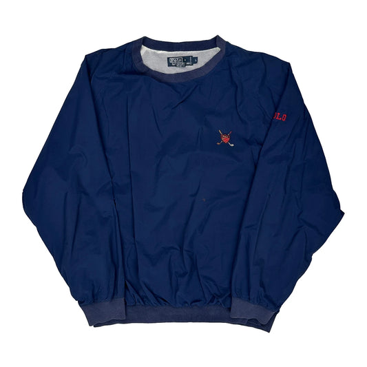 Vintage Polo Golf Polo By Ralph Lauren Windbreaker - Large Blue Nylon