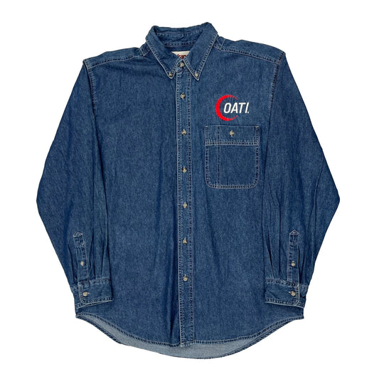 Wrangler Denim Shirt - Large Blue Cotton