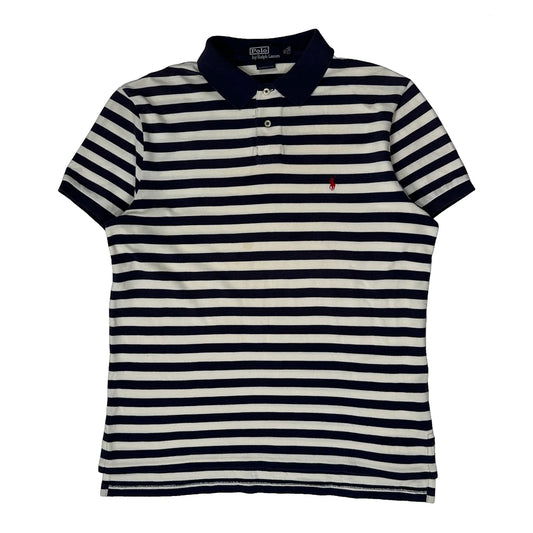 Polo By Ralph Lauren Striped Polo Shirt - XL Navy Cotton