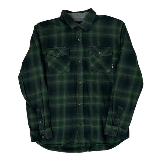 Vintage Vans Checked Flannel Shirt - XL Green Cotton