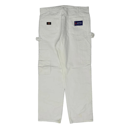 Dickies Carpenter Trousers - 36W 31L White Cotton