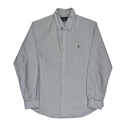 Ralph Lauren Striped Shirt - Large Blue Cotton