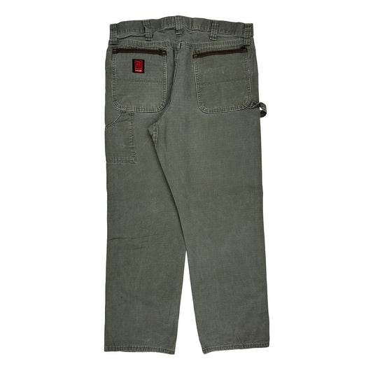 Wrangler Carpenter Trousers - 36W 32L Grey Cotton