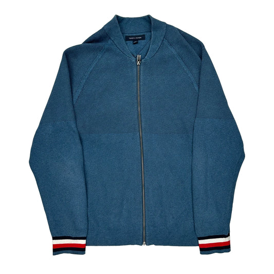 Tommy Hilfiger Bomber Jacket - Large Blue Cotton