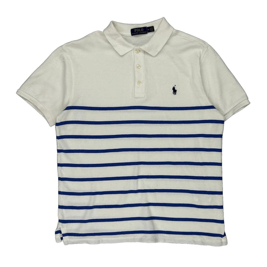 Polo By Ralph Lauren Striped Polo Shirt - Medium Blue Cotton