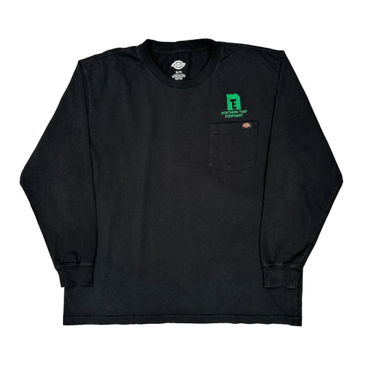 Vintage Dickies Long Sleeve T-Shirt - XL Black Cotton
