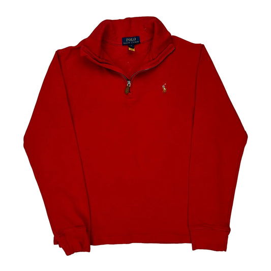 Age 14-16 Polo By Ralph Lauren 1/4 Zip - Large Red Cotton