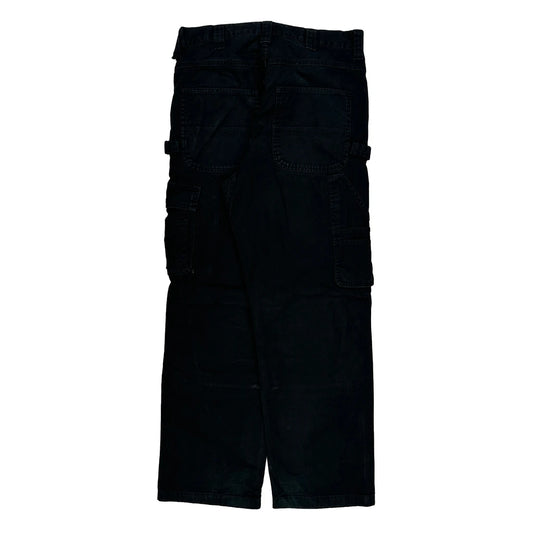 Basic Editions Cargo Trousers - 32W 30L Black Cotton