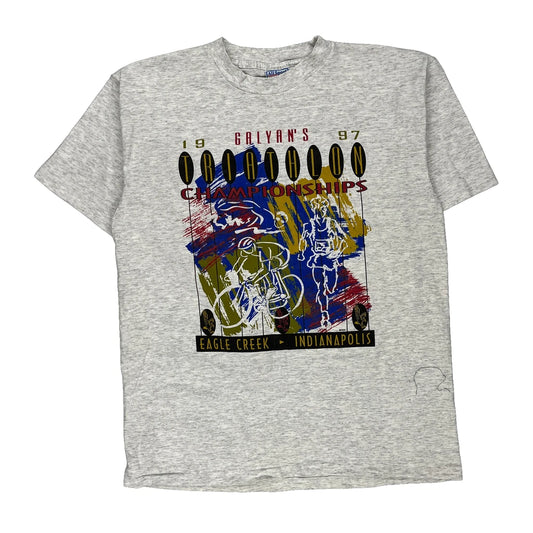 Triathlon Championships All Sport Single Stitch T-Shirt - Large Grey Cotton