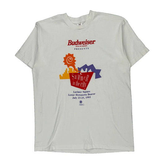 Summer In The City 1993 Fruit Of The Loom Graphic T-Shirt - XL White Cotton