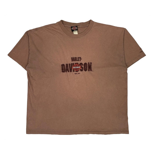 Harley Davidson T-Shirt - XL Brown Cotton