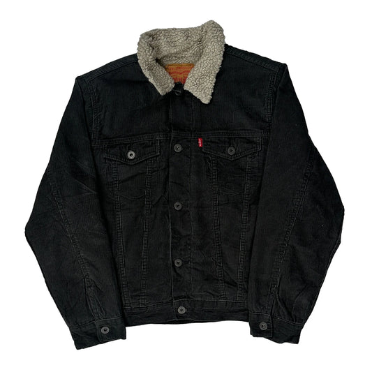 Age 12-13 Levis Sherpa Lined Cord Jacket - Large Black Cotton