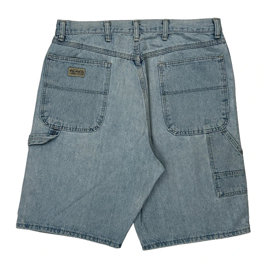 Vintage Wrangler Baggy Carpenter Shorts - 32W 10L Light Wash Denim