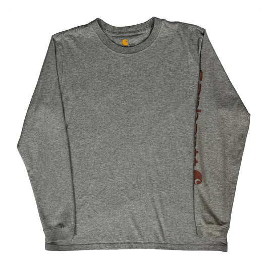 Carhartt Long Sleeve T-Shirt - Large Grey Cotton