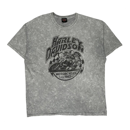 Daytona Harley Davidson Graphic T-Shirt - 2XL Acid Wash Cotton