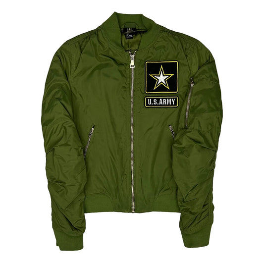 Vintage U.S. Army U.S. Army Graphic Bomber Jacket - Small Green Polyester