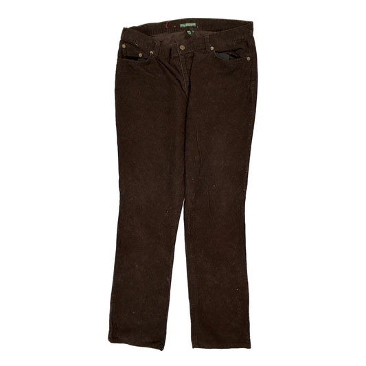 Ralph Lauren Cord Trousers - 32W UK 10 Brown Cotton
