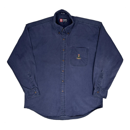 Chaps Ralph Lauren Oversized Shirt - Large Navy Cotton