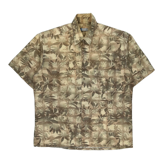 Half Moonbay Floral Hawaiian Shirt - Large Beige Cotton