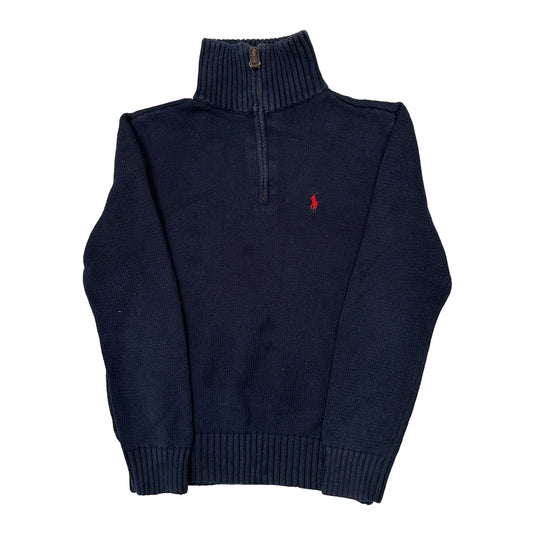 Age 10-12 Polo By Ralph Lauren 1/4 Zip - Medium Navy Cotton