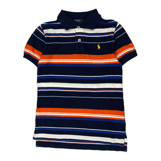 Age 6 Polo By Ralph Lauren Striped Polo Shirt - Small Navy Cotton