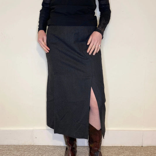 Vintage grey La Madeleine Maxi Skirt - womens 29" waist