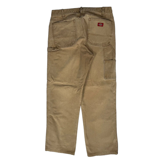 Dickies Carpenter Trousers - 33W 32L Beige Cotton