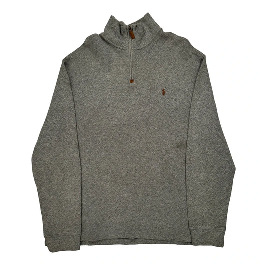 Polo By Ralph Lauren 1/4 Zip - XL Grey Cotton