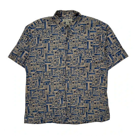 Tori Richards Hawaiian Shirt - Large Blue Cotton
