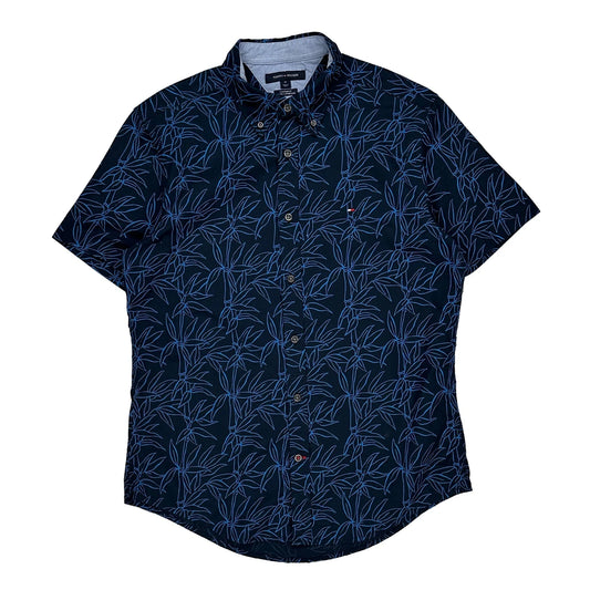 Tommy Hilfiger Floral Short Sleeve Shirt - Medium Blue Cotton