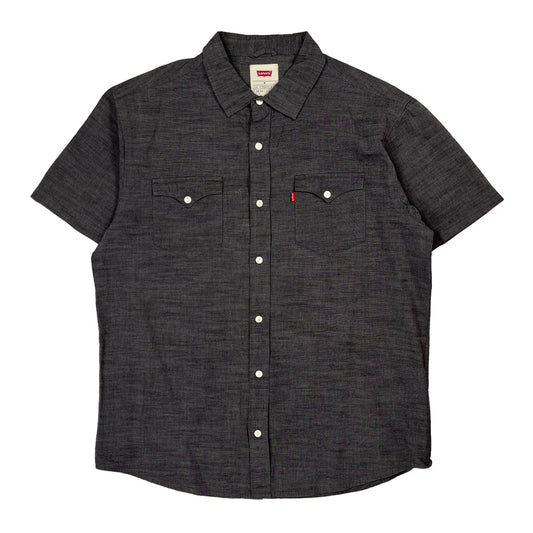 Levis Short Sleeve Shirt - Medium Grey Cotton