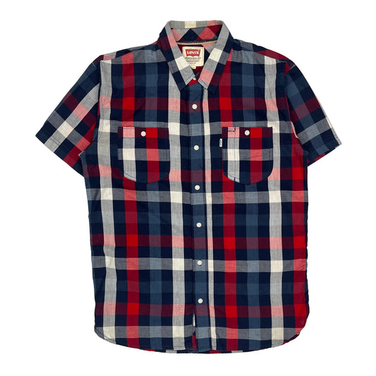 Levis Checked Short Sleeve Shirt - Medium Multicoloured Cotton