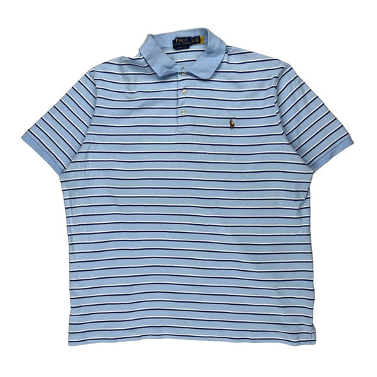 Polo By Ralph Lauren Striped Polo Shirt - XL Blue Cotton