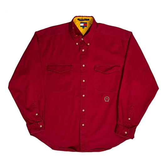 Vintage Tommy Hilfiger Shirt - XL Red Cotton