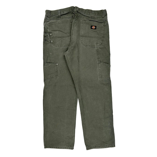 Dickies Carpenter Trousers - 36W 31L Green Cotton