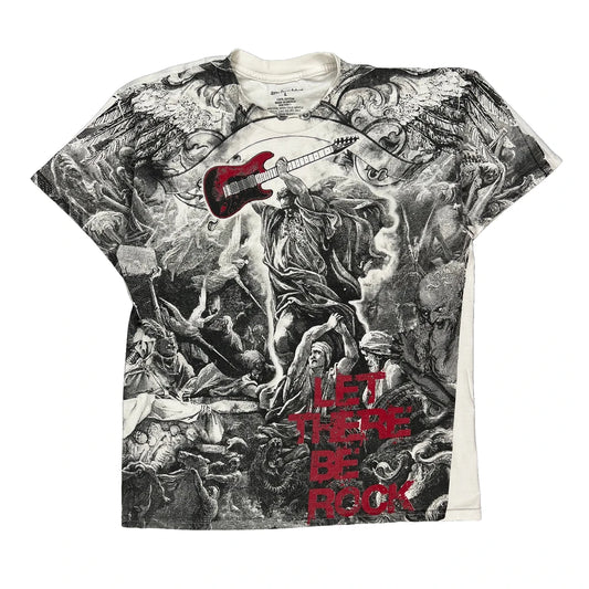 Let There Be Rock Anchorblue Graphic T-Shirt - Large Multicoloured Cotton