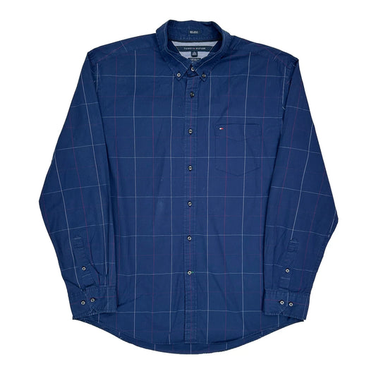 Tommy Hilfiger Checked Shirt - XL Blue Cotton