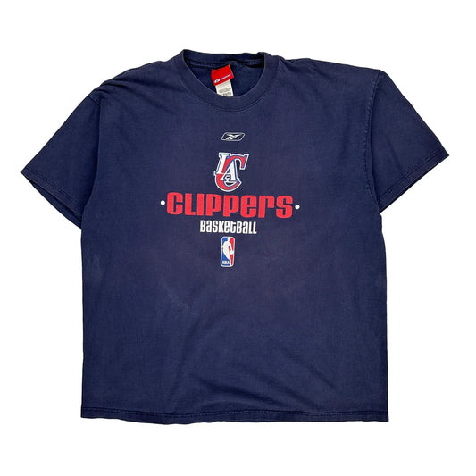 Clippers Basketball Reebok Nba T-Shirt - XL Navy Cotton