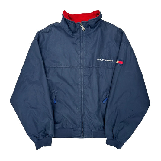 Vintage Tommy Hilfiger Spellout Jacket - XL Red Polyester