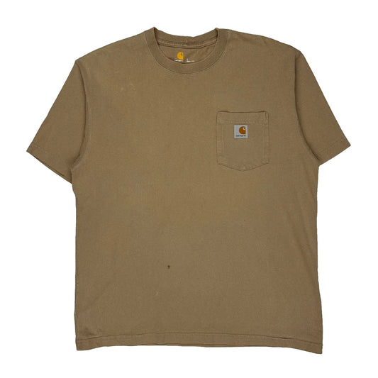 Carhartt T-Shirt - Large Brown Cotton