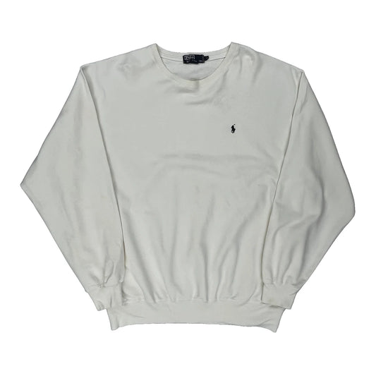 Polo By Ralph Lauren Sweatshirt - XL White Cotton Blend