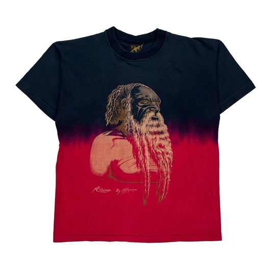 Single Stitch Churinga Graphic T-Shirt - Medium Black Cotton