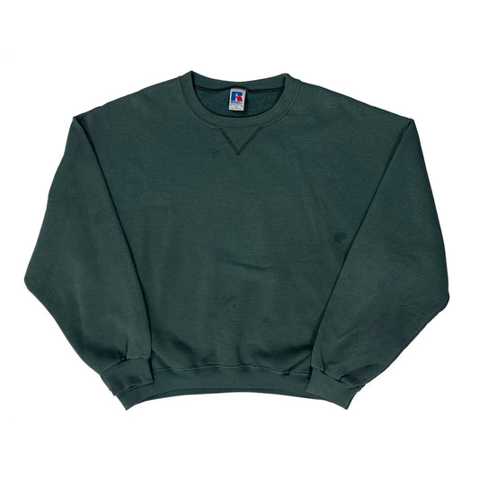 Russell Athletic Sweatshirt - XL Green Cotton Blend