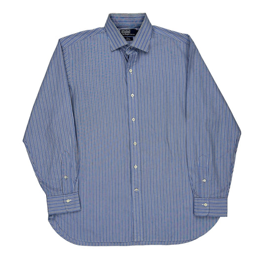 Regent Custom Fit Polo By Ralph Lauren Striped Shirt - XL Blue Cotton
