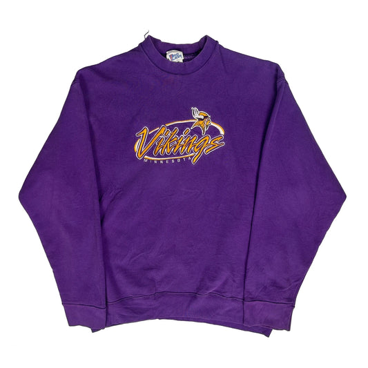 Made In USA, Minnesota Vikings Pro Player Nfl Sweatshirt - XL Purple Cotton