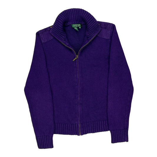 Ralph Lauren Petite Zip Up - Medium Purple Cotton