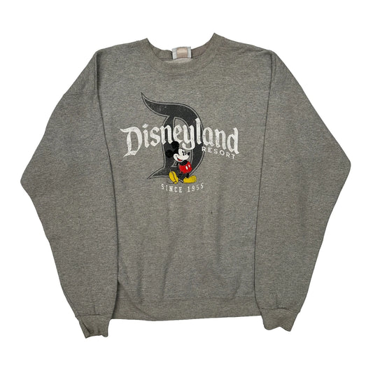 Disney Graphic Sweatshirt - Large Grey Cotton Blend